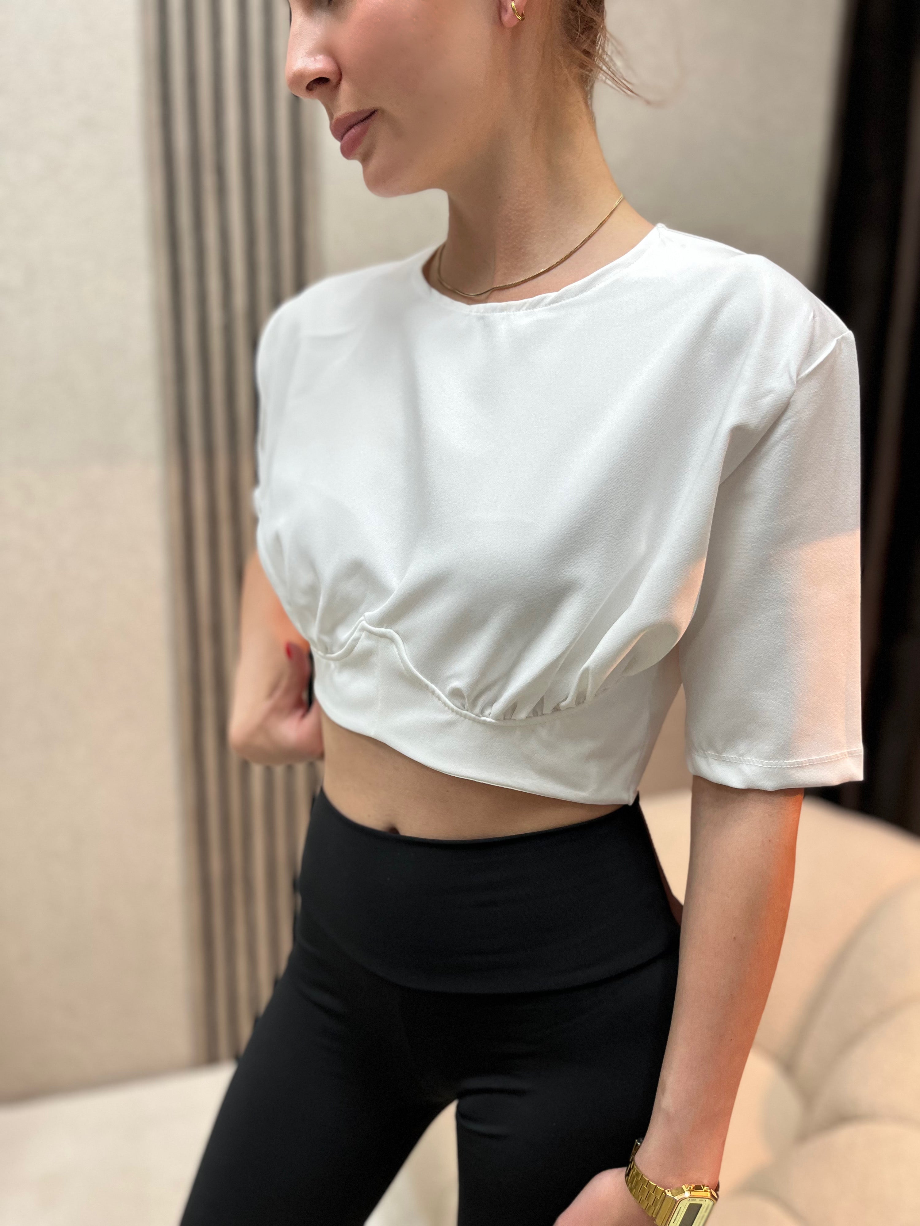 Majica crop top bela