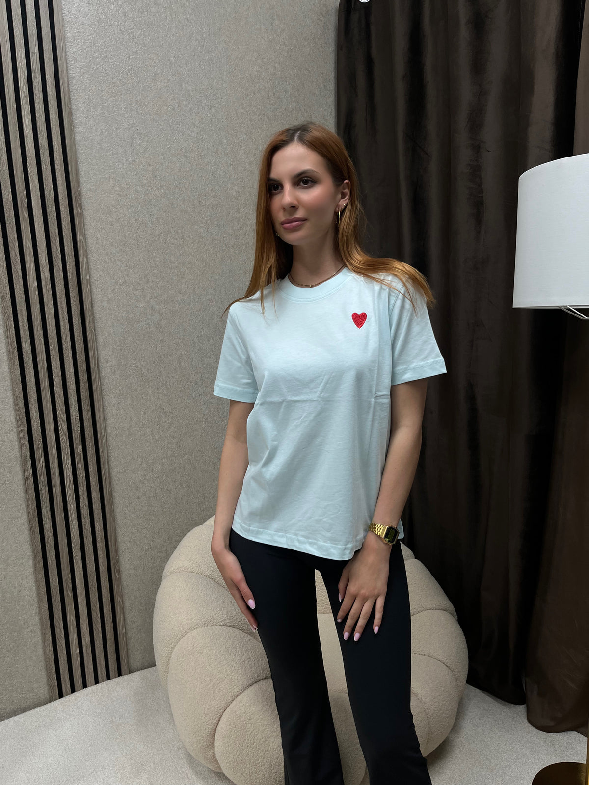 Majica srce svetlo plava
