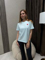 Majica srce svetlo plava